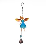 Fairy Metal Glass Wind Chime with Bell 380x120mm (Blue)